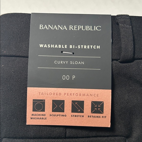 NWT Banana Republic black Curvy Sloan ankle pant size 00 petite - Picture 5 of 7